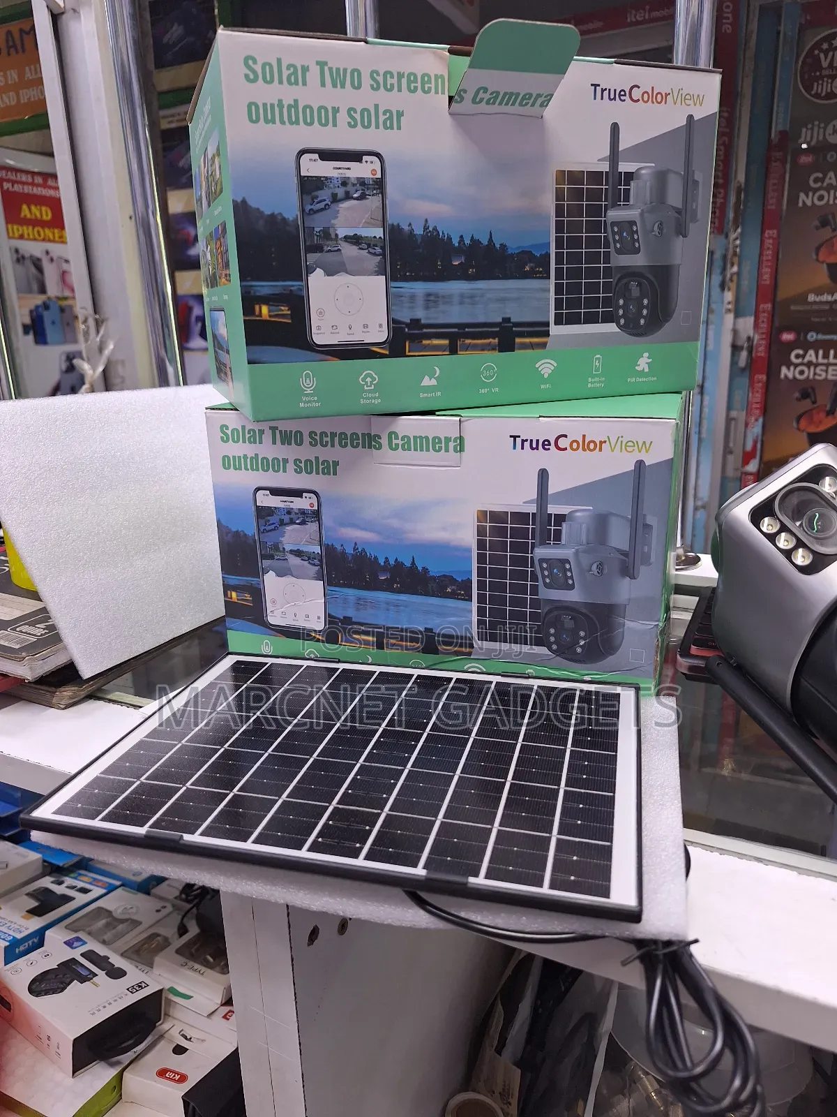True Color V380 Wifi Outdoor Solar PTZ Camera 2 Cameras