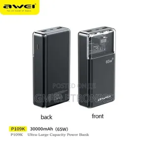 Universal 30000mah Type-C Pd65w Fast Charge 65w Powerbank.