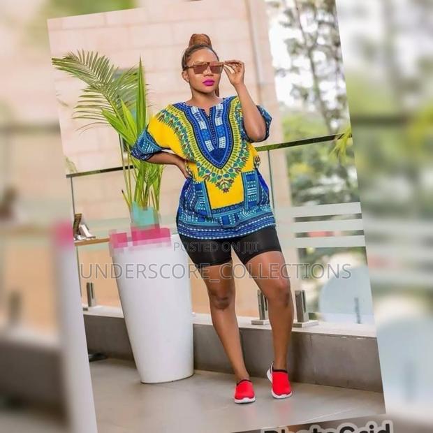 Blue Unisex Ankara Tops