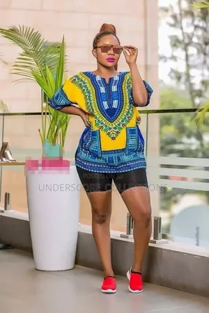 Blue Unisex Ankara Tops