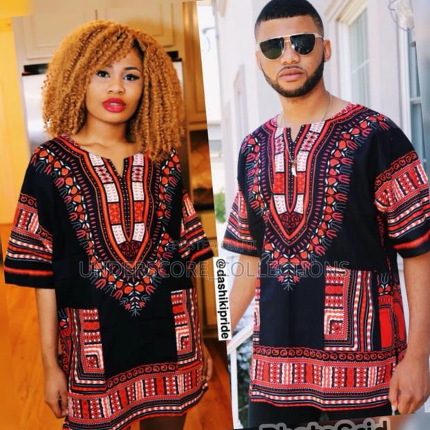 Black Unisex Ankara Tops - main view