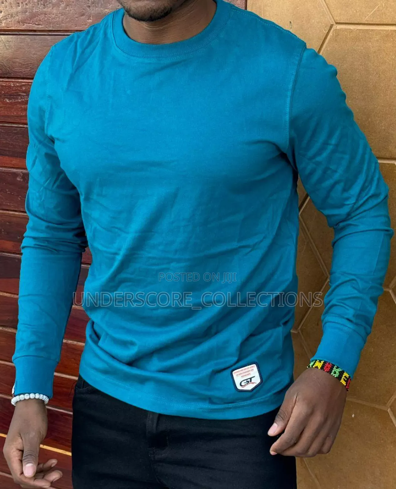 Ocean Blue Long Sleeved Men's T-Shirts