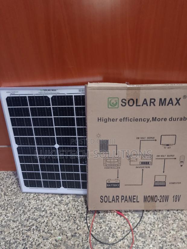 Solar Max Panel 20 Watts18 v Higher Efficiency More Durable - main view