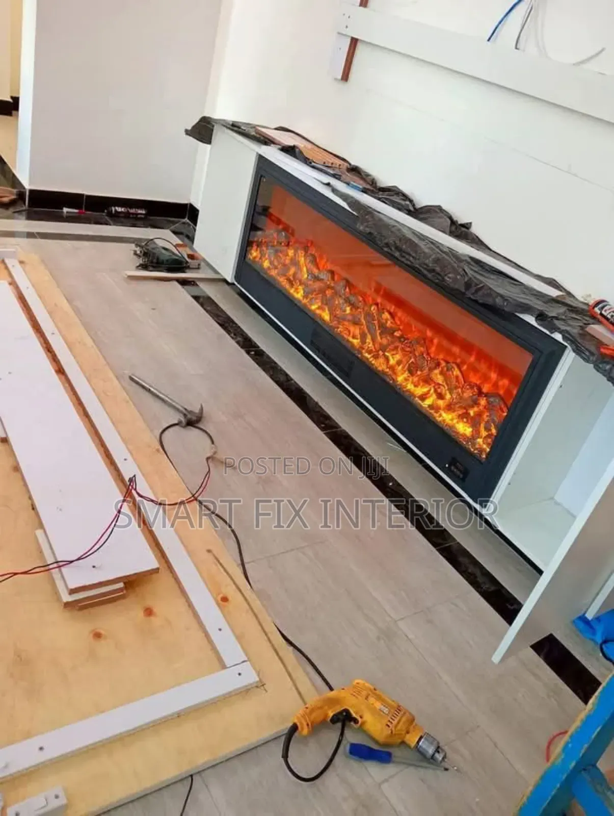 Electrical Fireplace/Tv Stand/Fluted Panels Installation