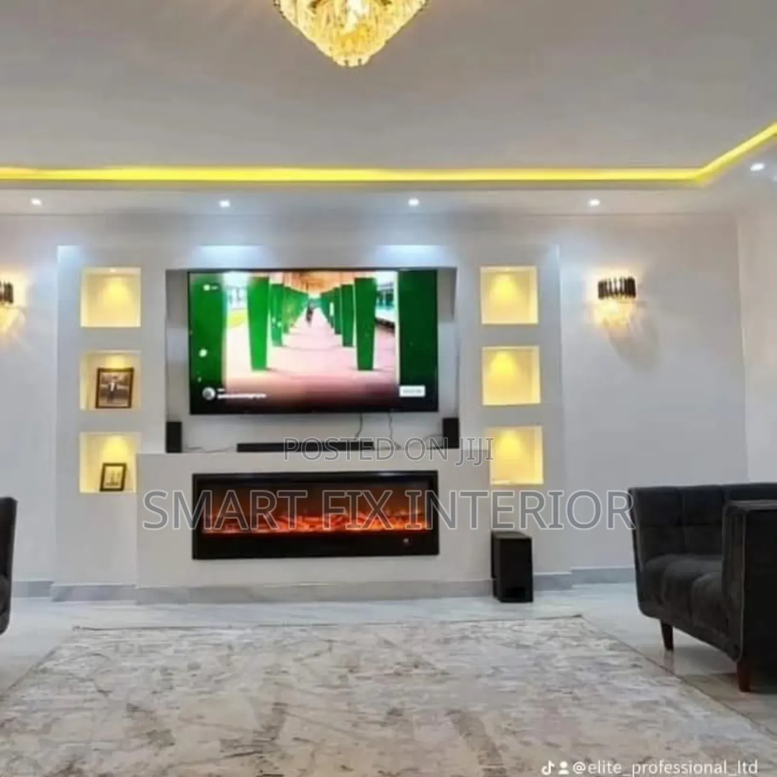 Electrical Fireplace/Tv Stand/Fluted Panels Installation