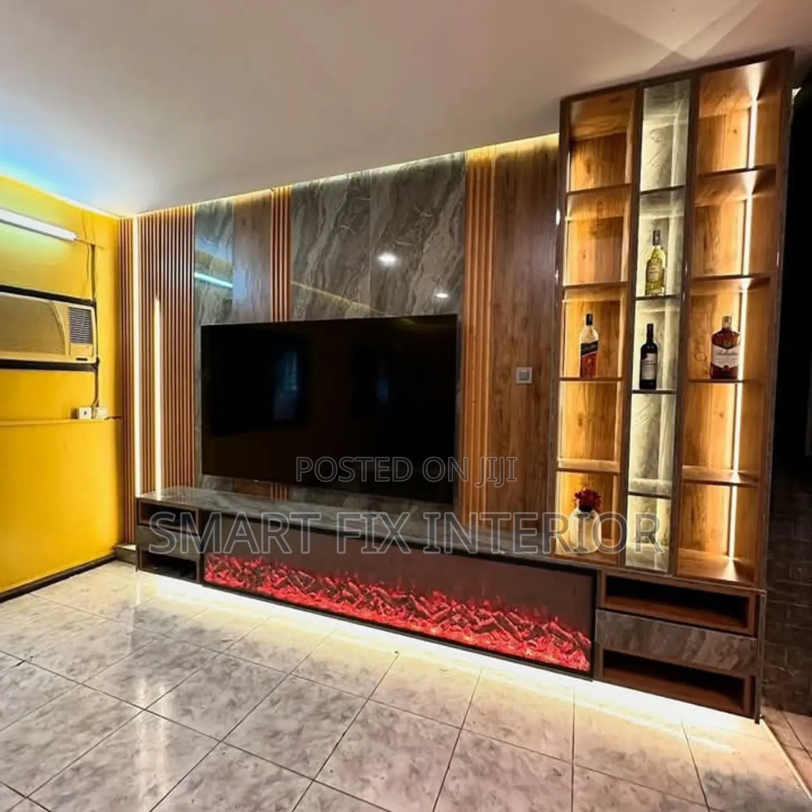 Electrical Fireplace/Tv Stand/Fluted Panels Installation