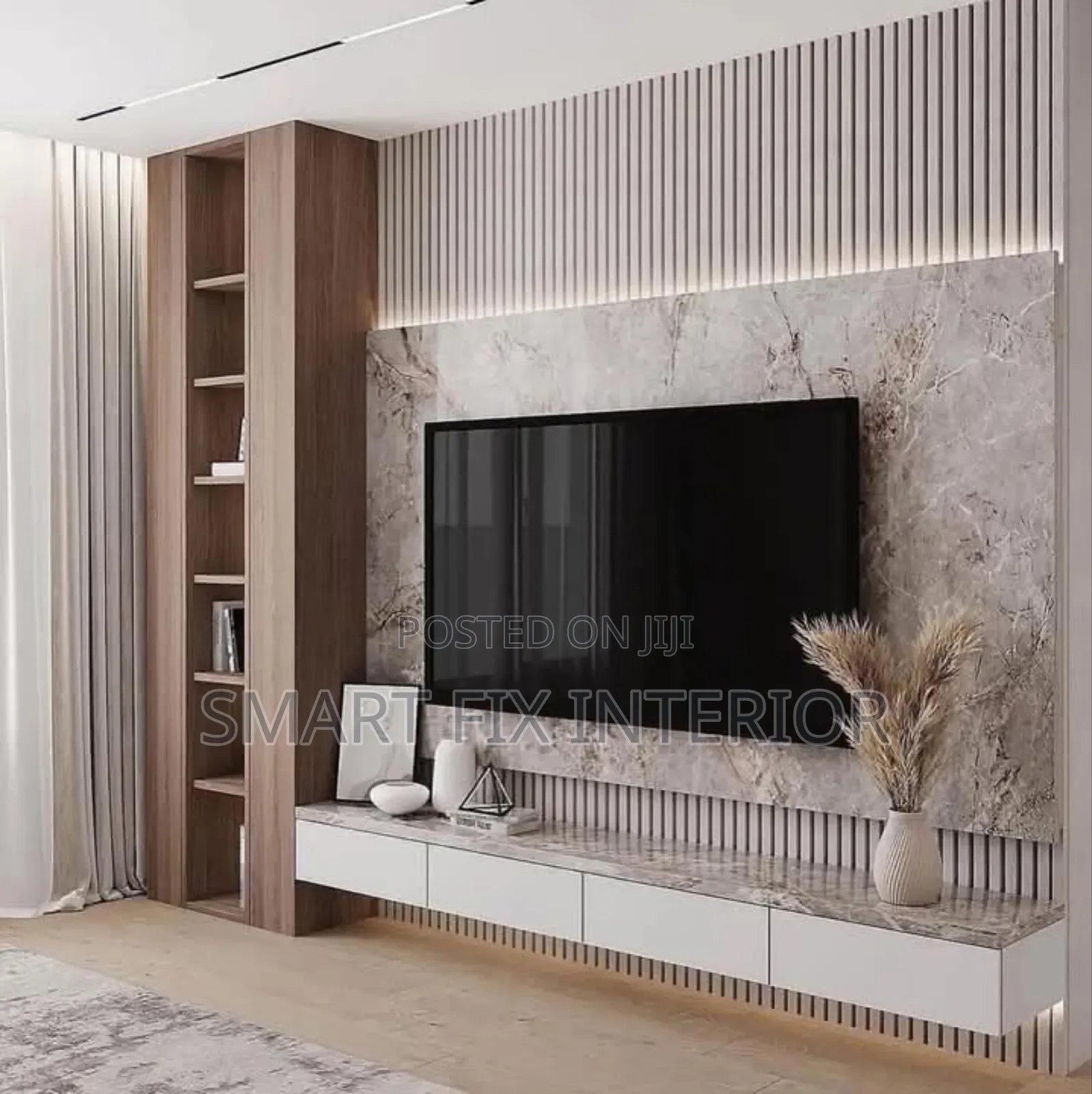 Electrical Fireplace/Tv Stand/Fluted Panels Installation