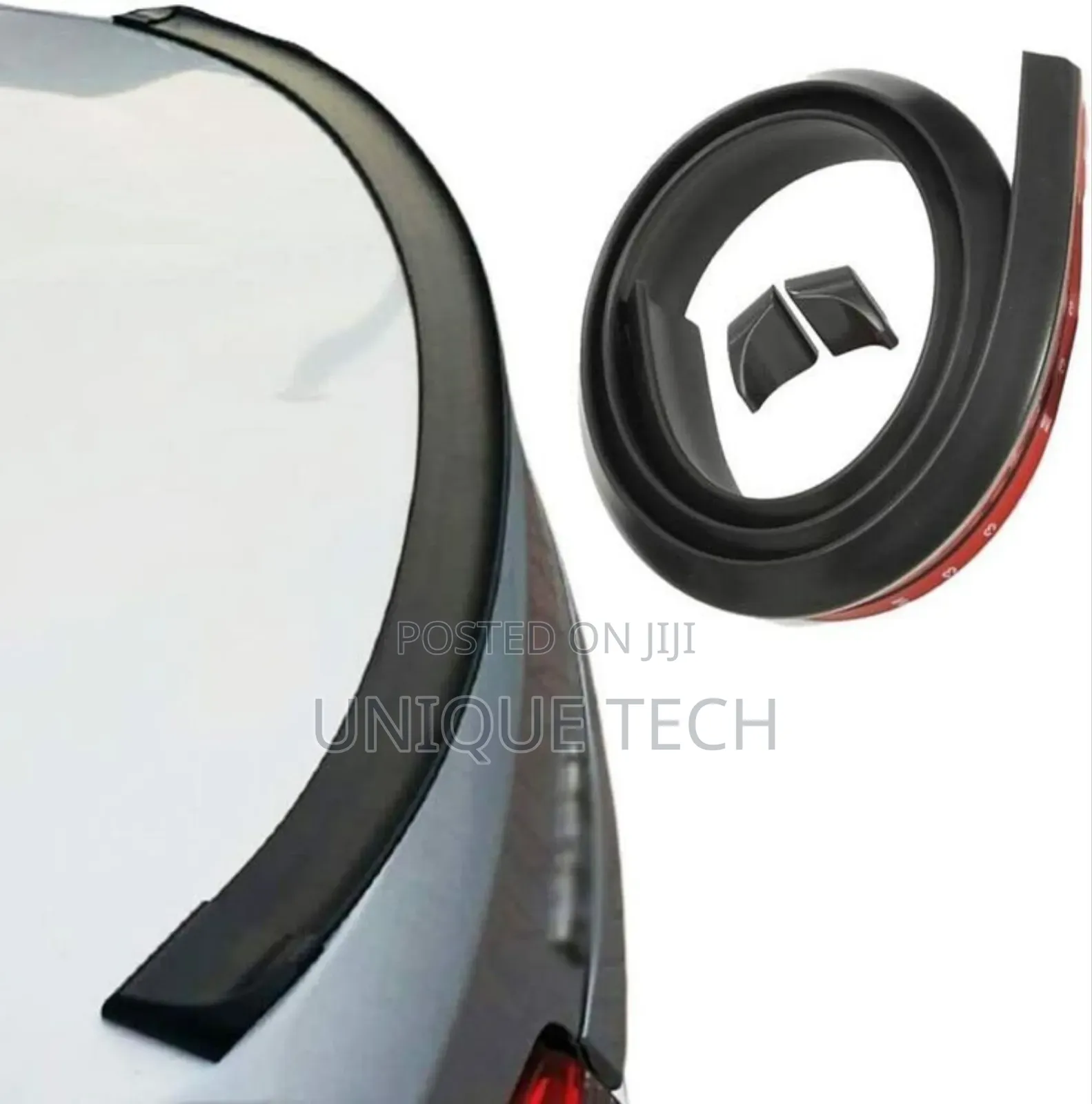 Sleek Sporty Universal Rubber Lip Spoiler – Black