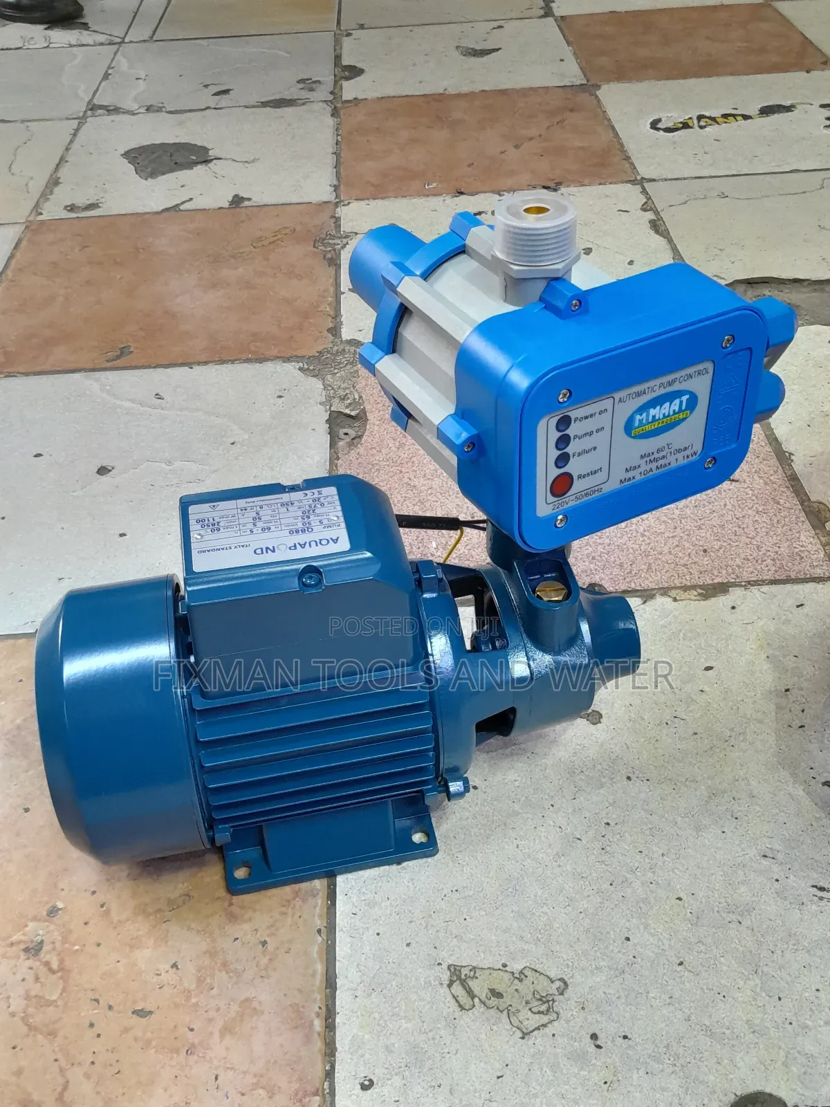 Agri-farming Aquapond Water Pump 0.5 Hp + Pressure Control
