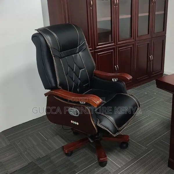 Office Chairs: Faux Leather Midnight Swivel Executive Chair