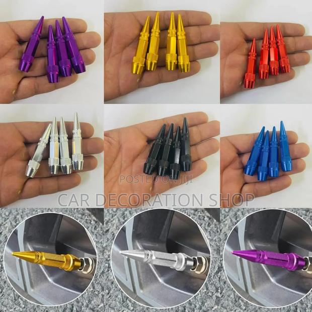 4pc Pack Colored Spike Shaped Valve Caps