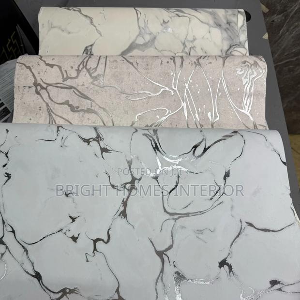 White Black Marble Wallpaper Available