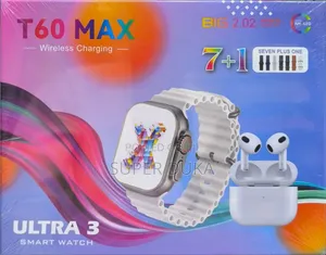 T60 Max Smart Watch.Ultra 3.Bands 7+1.Wireless Charging.Pods