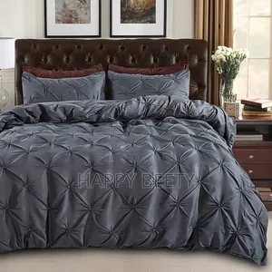 *3 PCS Pinch Pleat Pintuck Duvet Cover Set*