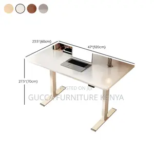 Office Tables:120cm Rectangular White Office Desk-Electric