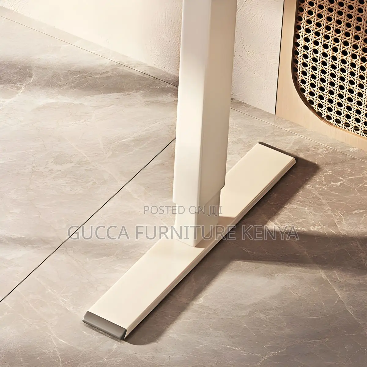 Office Tables:120cm Rectangular White Office Desk-Electric