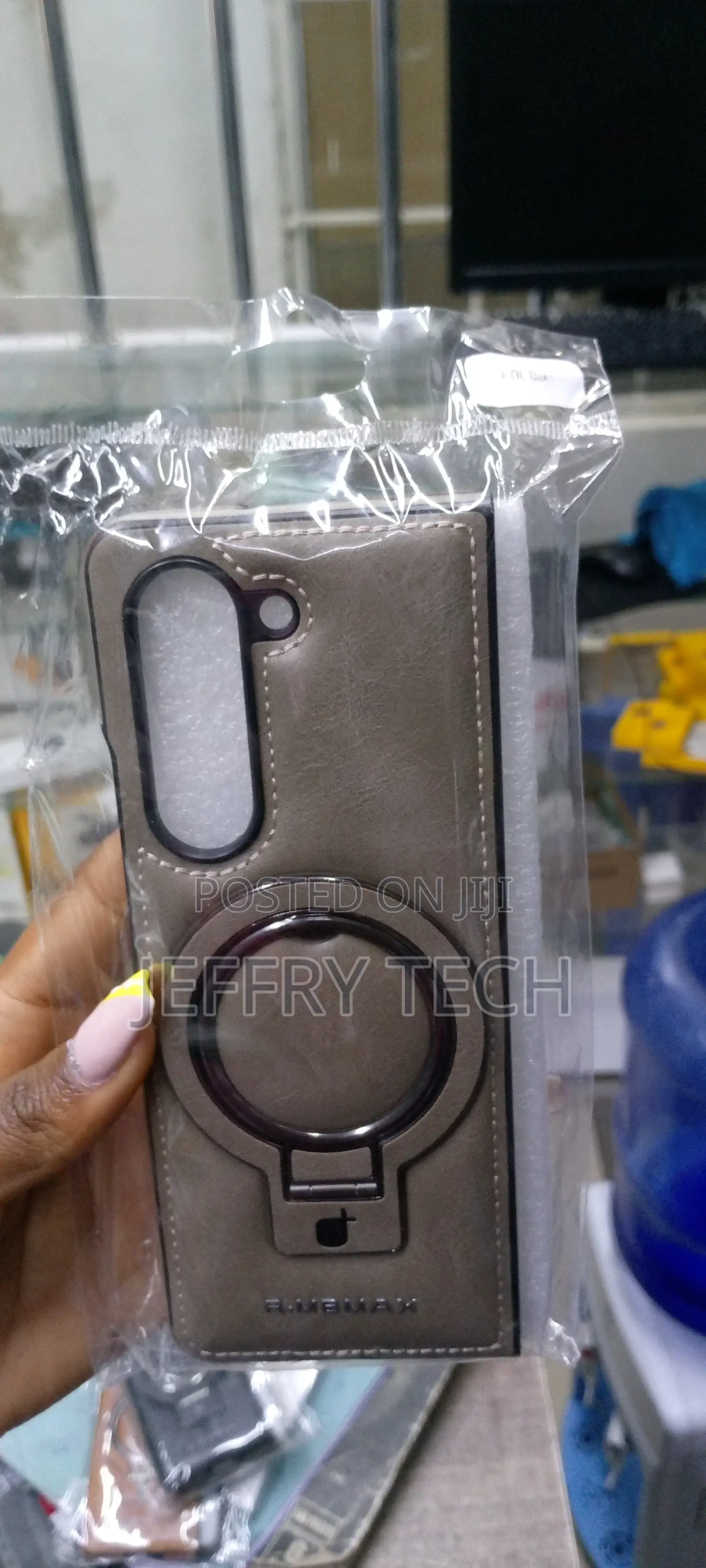Z Fold 6 Pu Leather Case With 360° Magnetic Stand-Gray
