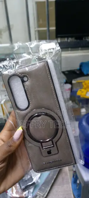 Z Fold 6 Pu Leather Case With 360° Magnetic Stand-Gray