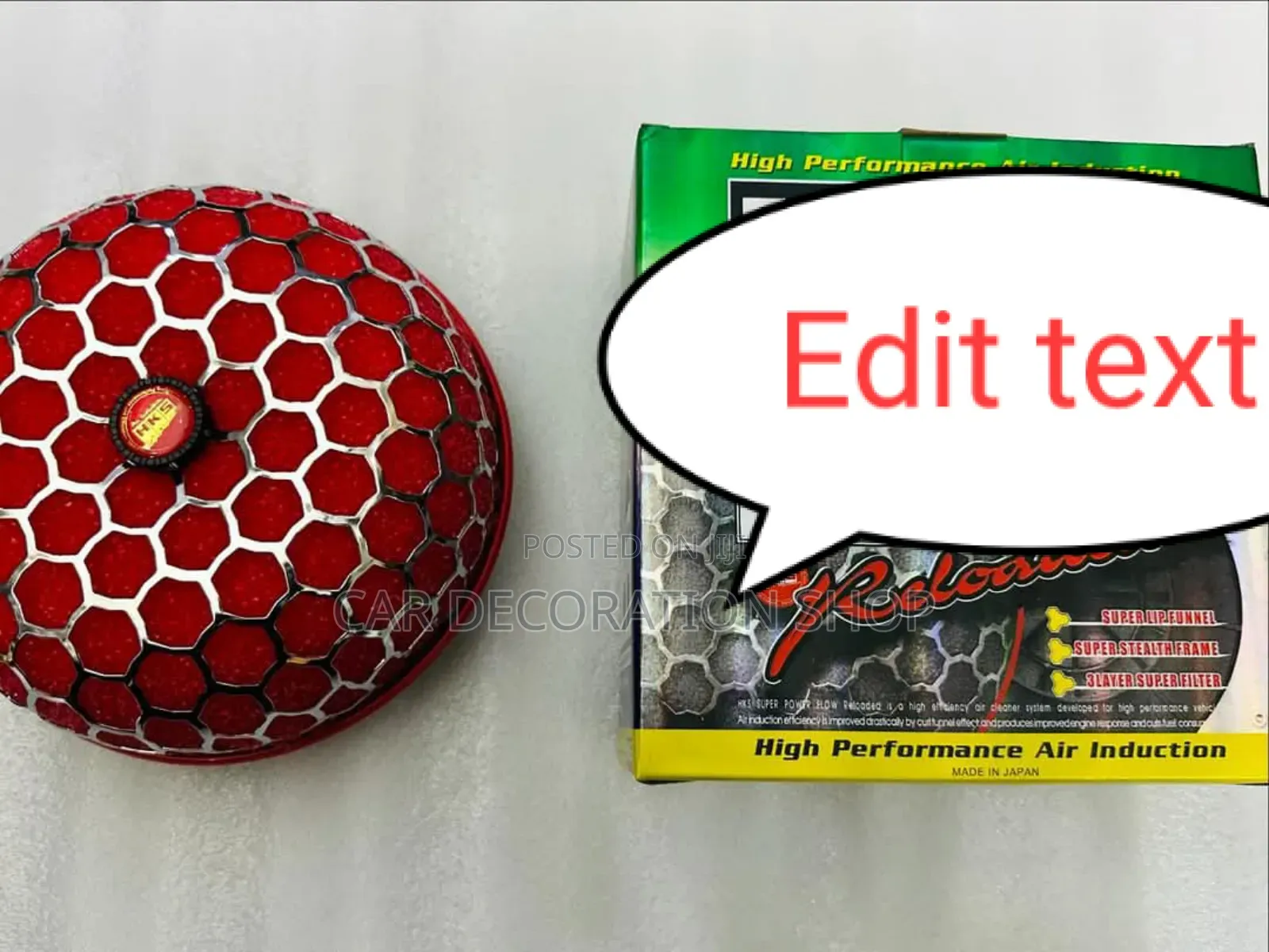 Red Mushroom Designed Car Air Filter