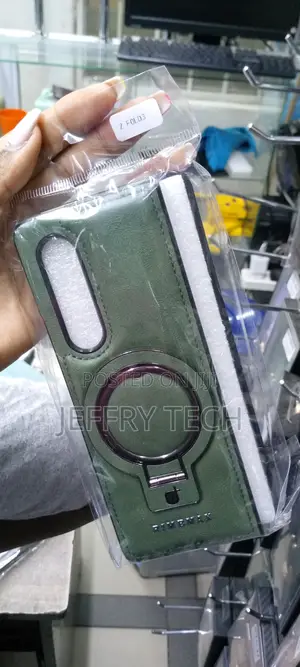 Leather Magnetic Case With Stand for Samsung Zfold 3 -Green