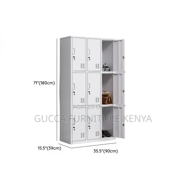 Cabinet: 9-Door Assembled Safe Office Storage Cabinet