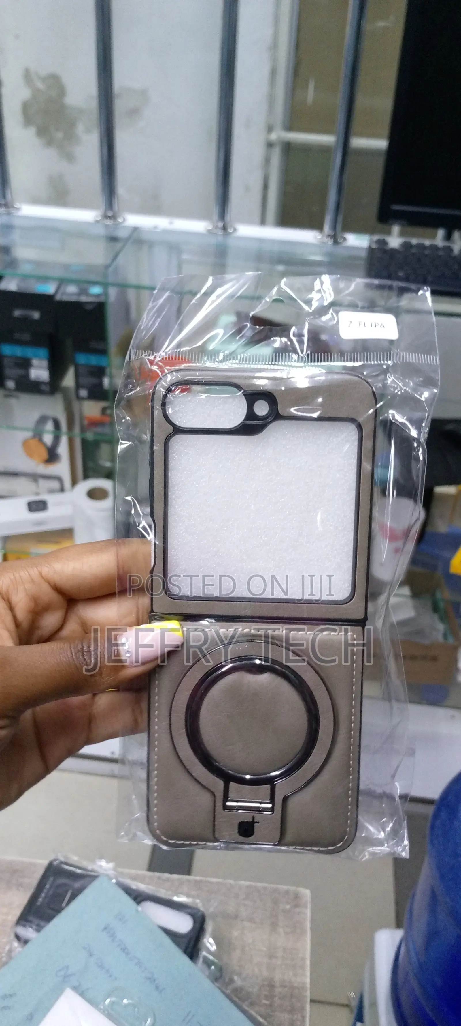 Galaxy Z Flip 6 Case, Magsafe Case, With Ring Stand-Gray