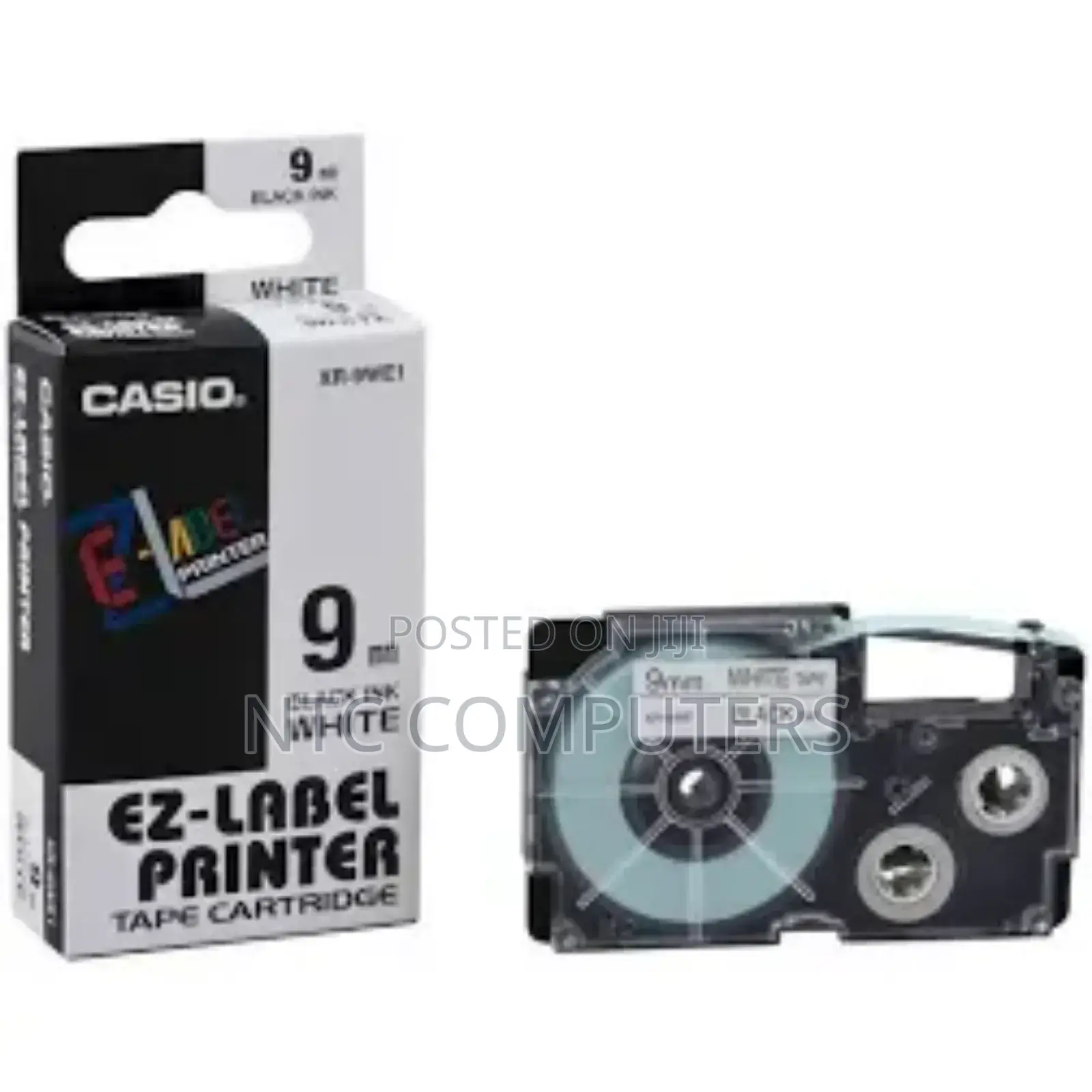 9mm*8m Black on White Byz-9we Casio Cartridge