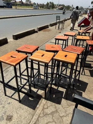 Squared Mmahogany Laboratory Stools