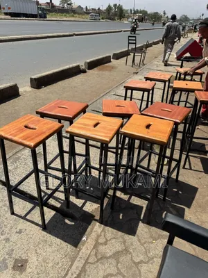Squared Mmahogany Laboratory Stools