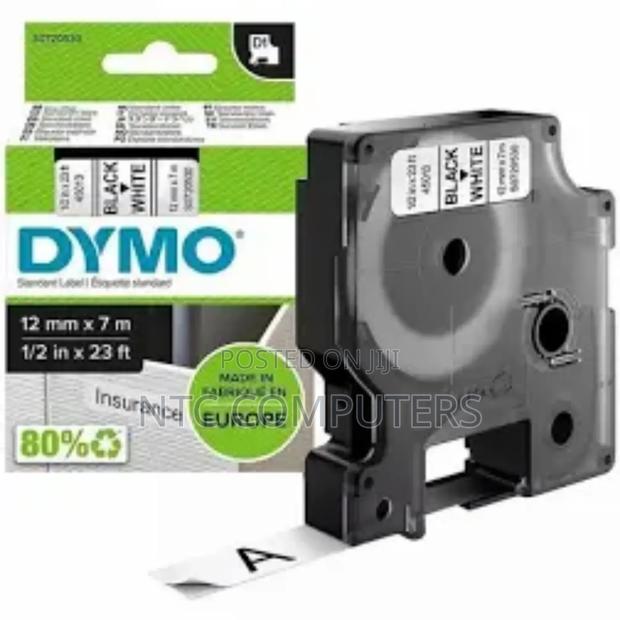 Dymo 45013 Dm1 Black on White- 12mm X 7 M Compatible