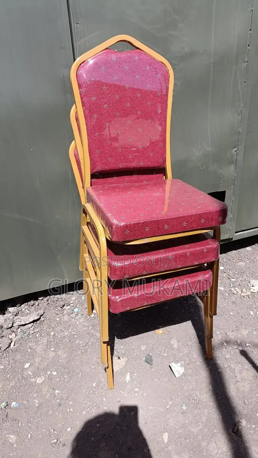 Red Polythene  Gold Coated Conference Chairs