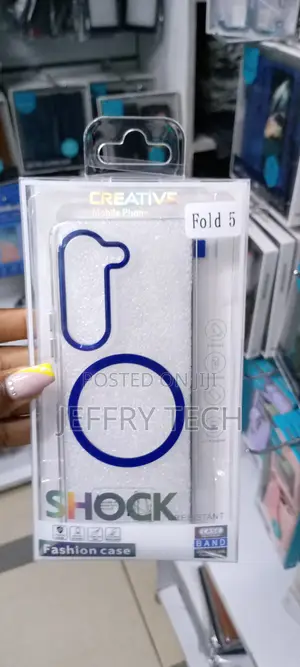 Blue Magsafe Clear Hard Case for Samsung Galaxy Z Fold 5