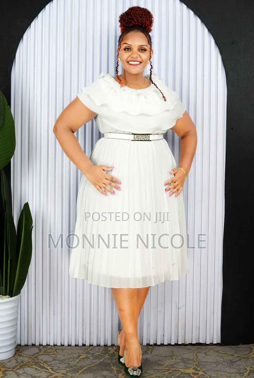 Elegant White Dress. White Themed Dress.