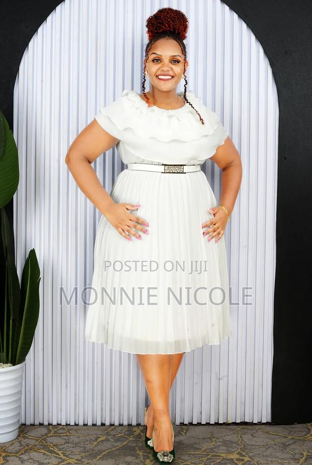 Elegant White Dress. White Themed Dress.