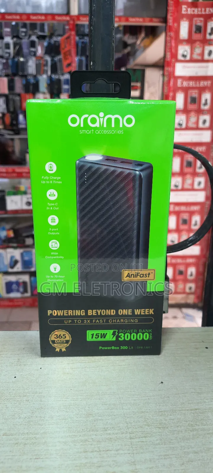 15w 30000mah Portable Powerbank- Dark Gray.