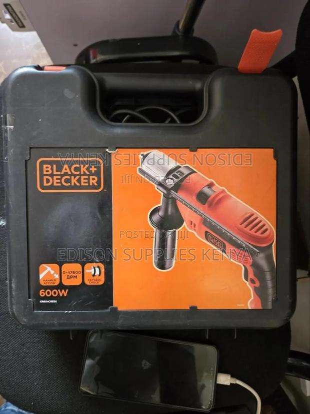 Black Decker Hammer Drill 600w Keyless Automatic Chuck 13mm - thumbnail 6