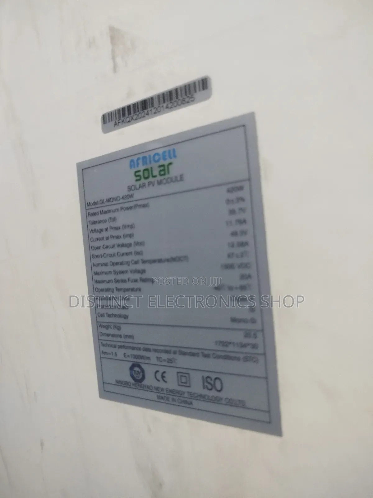 Africell Solar Panel 400watts