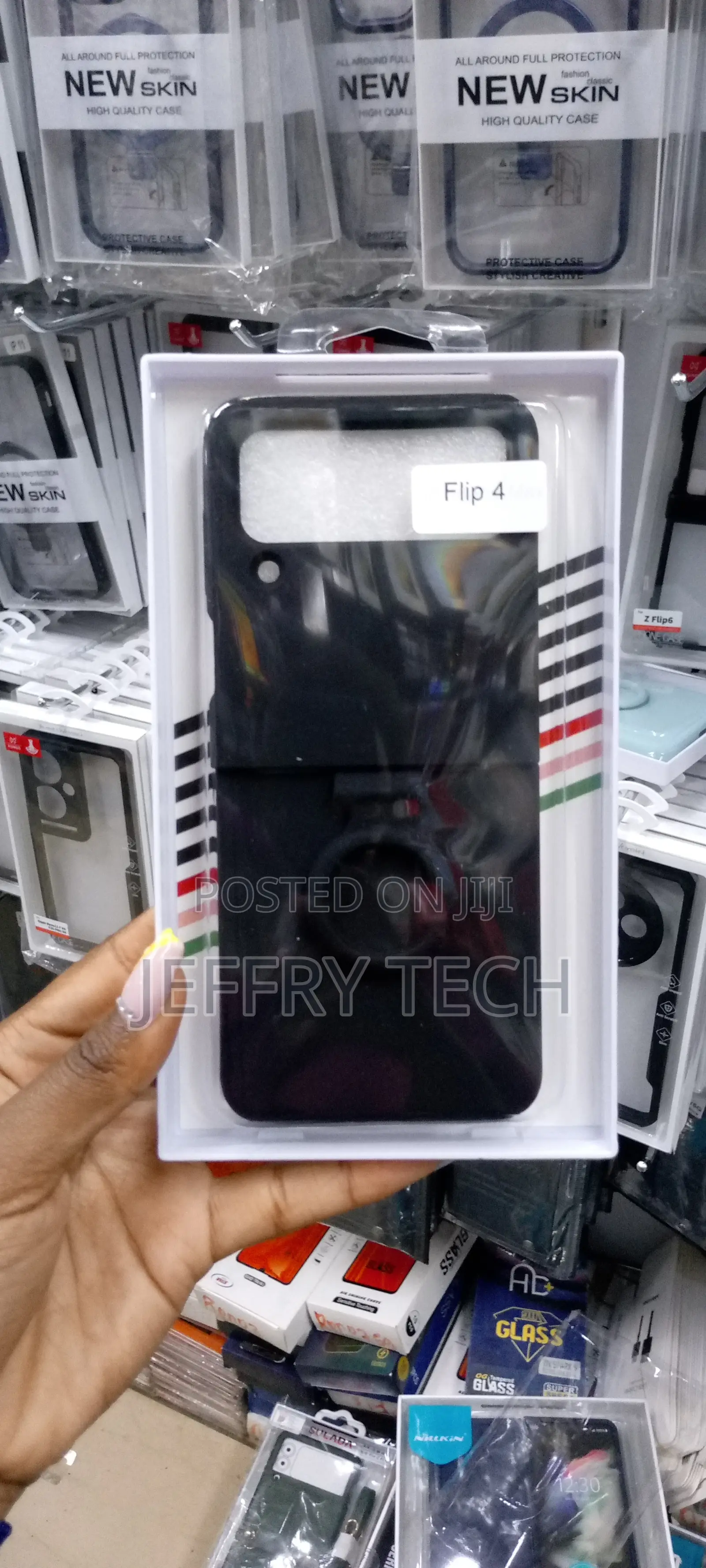 Samsung Z Flip 4 Case Silicone Cover Protective -Black