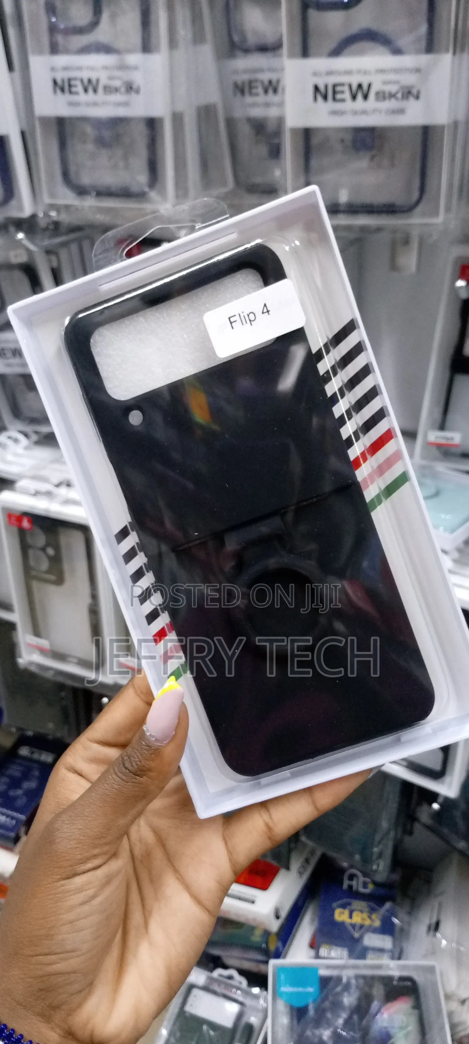 Samsung Z Flip 4 Case Silicone Cover Protective -Black