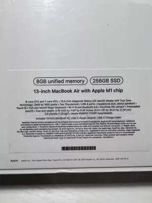 New Laptop Apple MacBook Air 2020 M1 8GB Apple M1 SSD 256GB