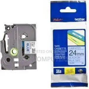 24mm X 8m Black on Blue Label Tape