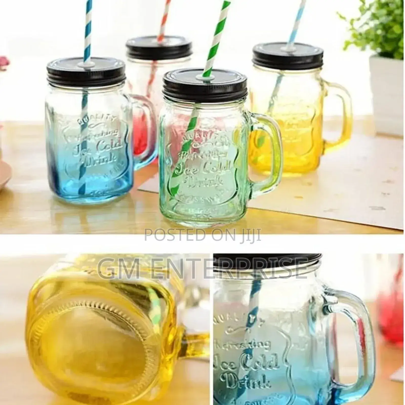 Mason Jars With Lids and Straws