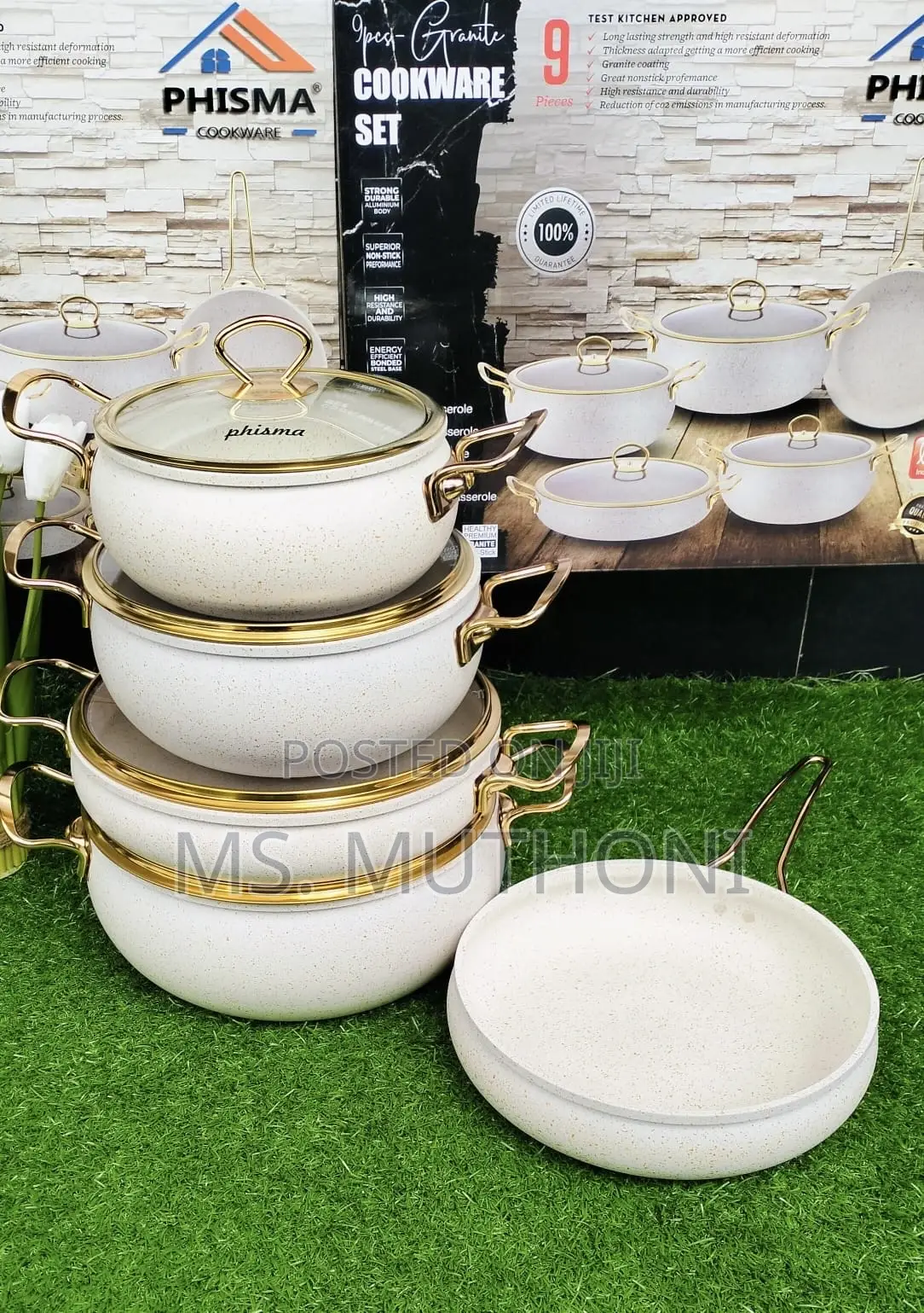 Modern 9pcs Heavy Granite Cookware Set*