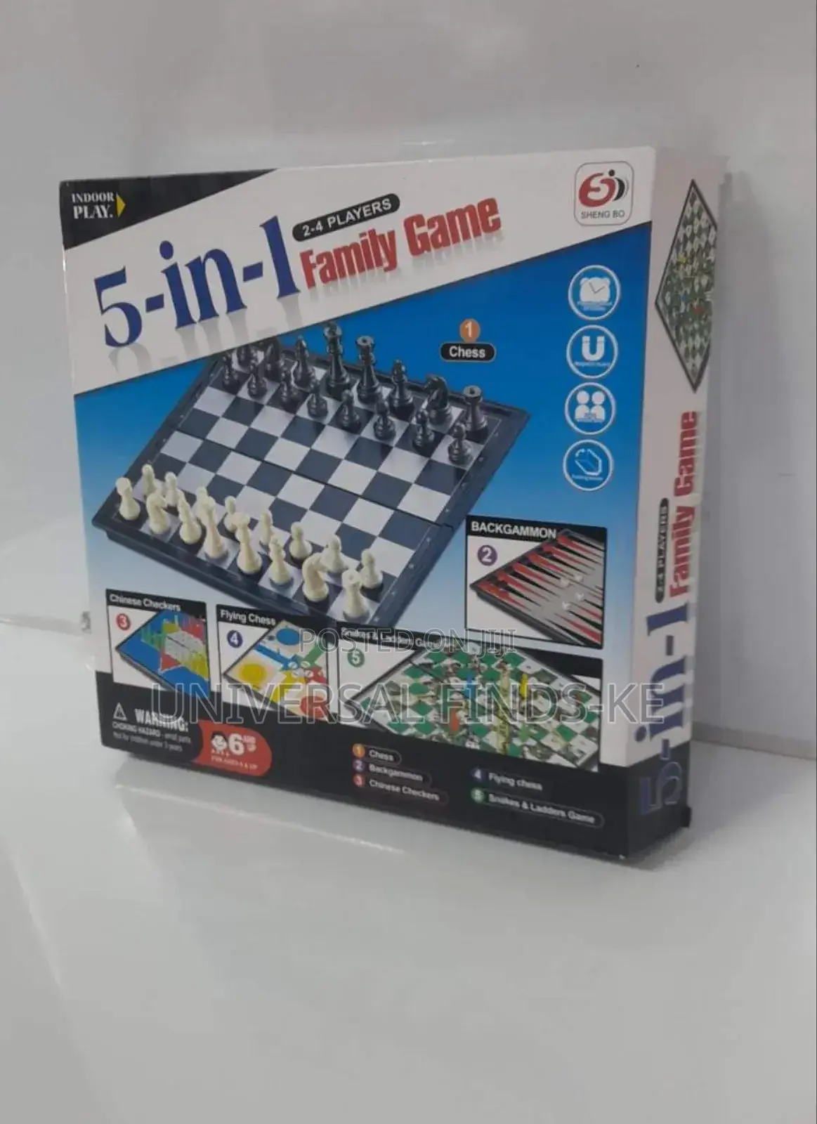 5in1 Board Game Chess, Backgammon,Snake and Ladder , Chinese