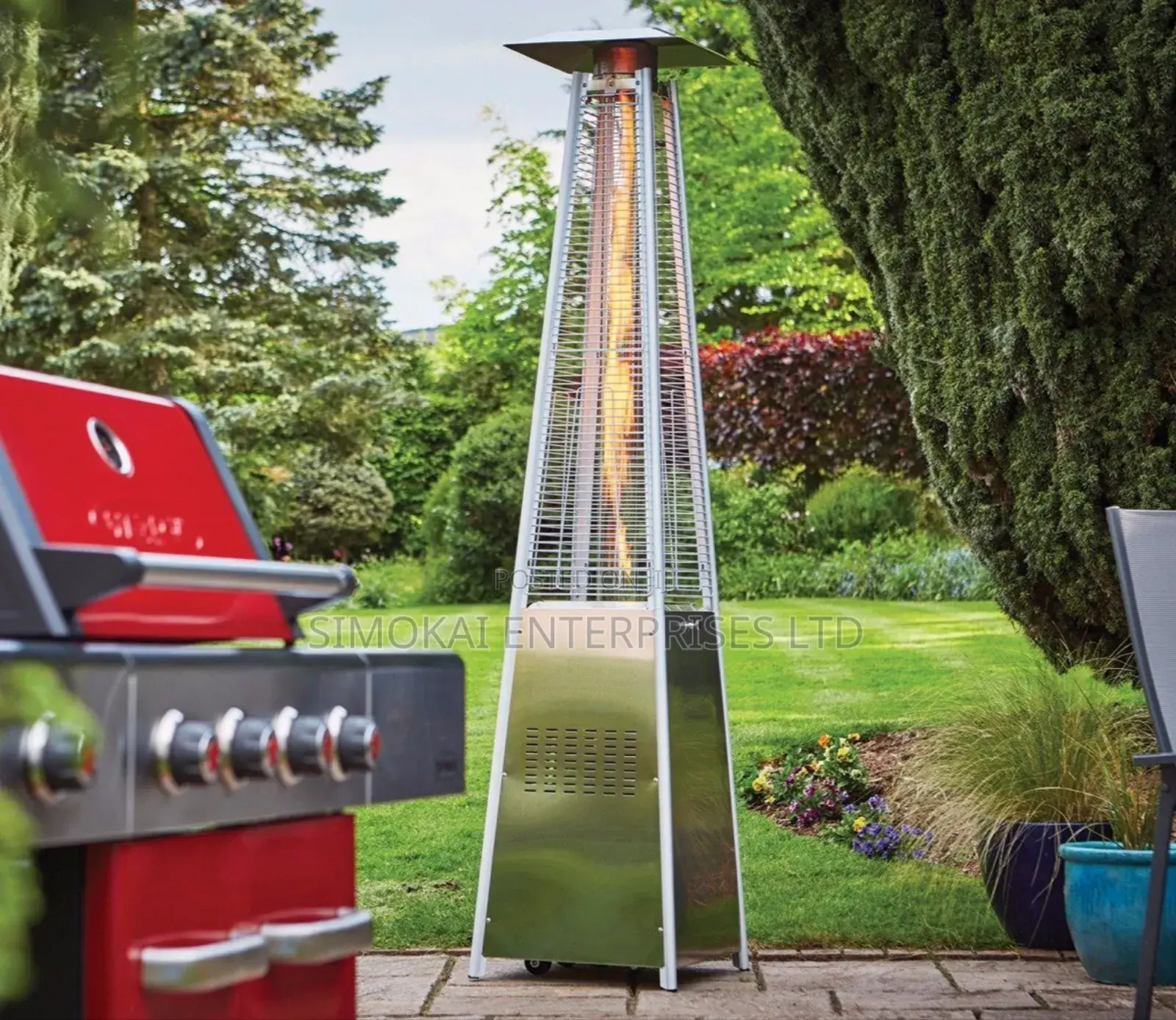 Flame Tower Pyramid Patio Heater – Black Or Silver