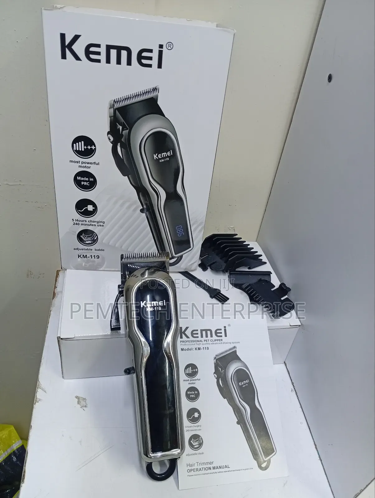 Kemei Km-119 Cordless Hair Clipper