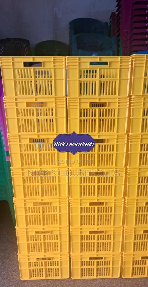 Yellow Greenery Plastic Crates - main view