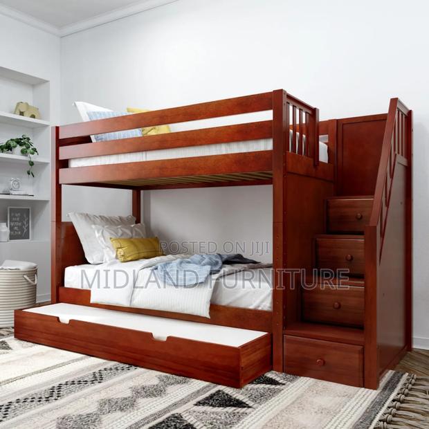 Mahogany Tripple Decker Bunk Bed - thumbnail 2