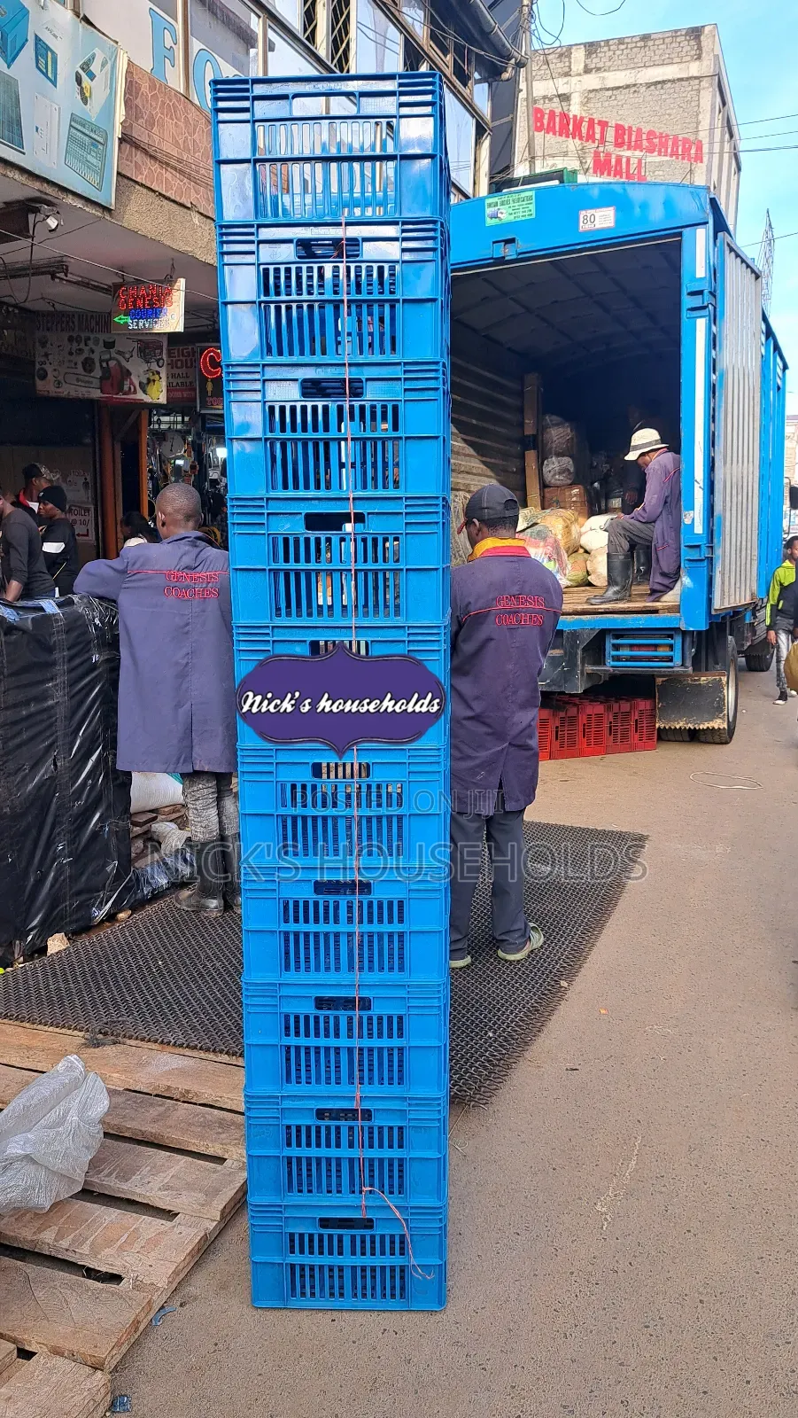 Skyblue Polystack Medium Plastic Crates