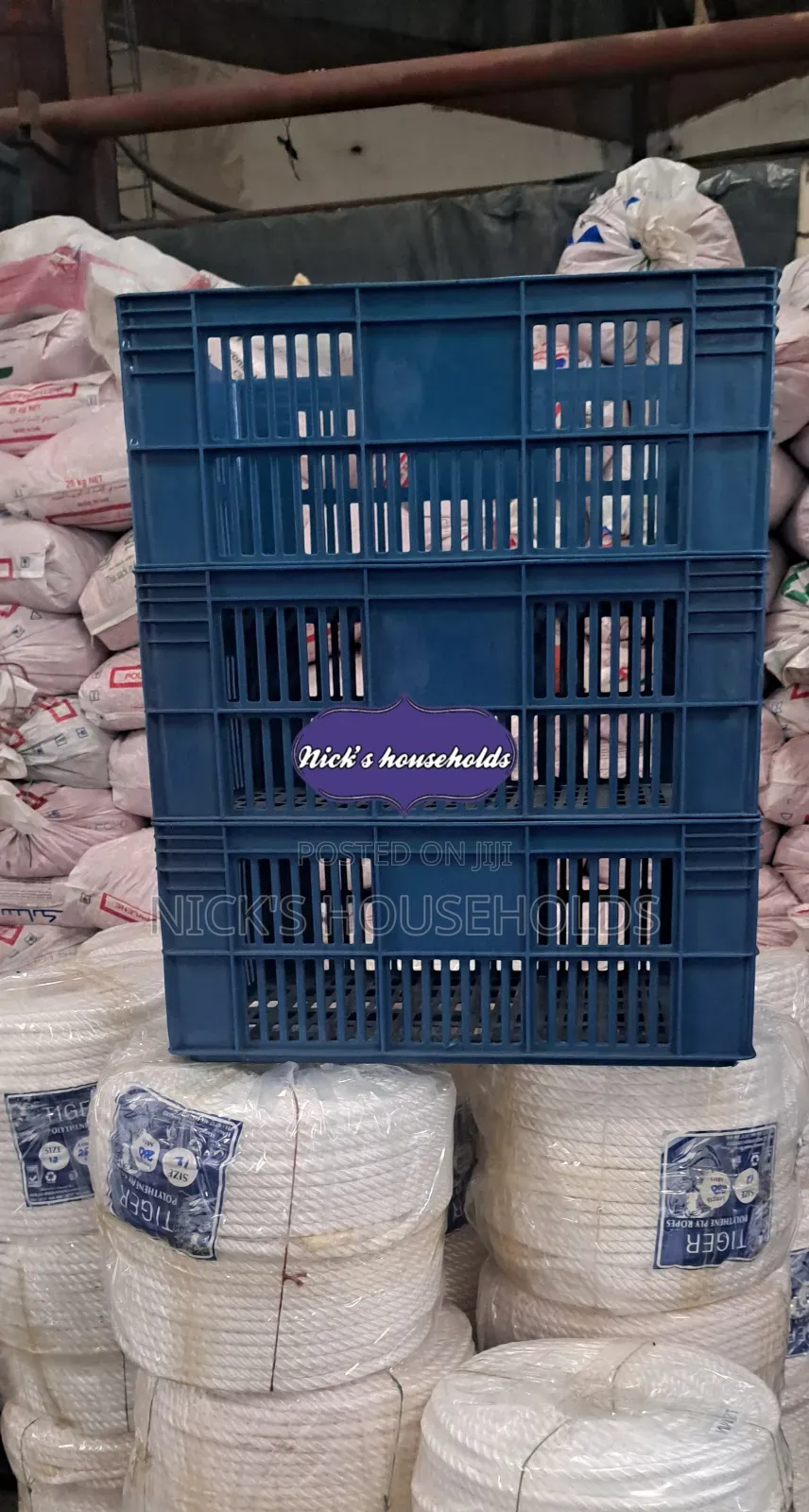 Pale Blue Polystack Plastic Crates